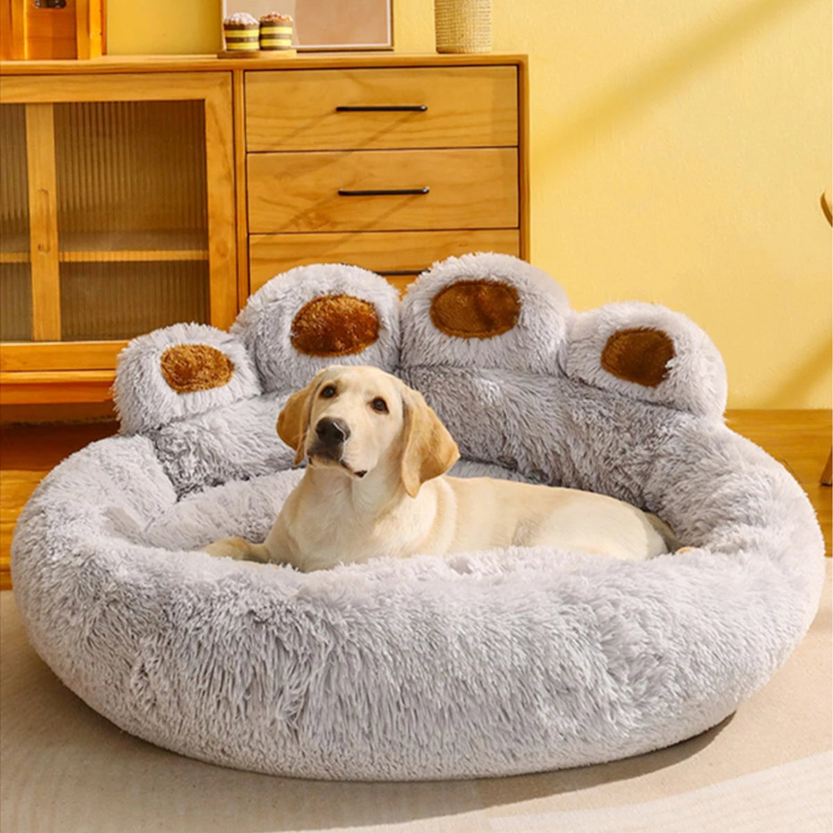 Luxurious Fluffy Dog Bed - Large Pet Sofa for Dogs and Cats, Cozy Kennel Mat with Breathable Design