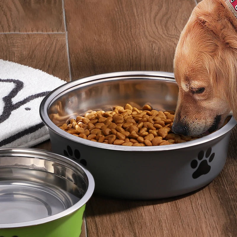 Premium Stainless Steel Pet Bowl with Non-Slip Rubber Base for Dogs and Cats