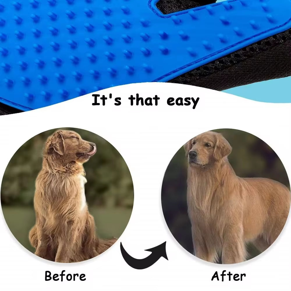 Premium NONOR Silicone Pet Bath Brush & Grooming Glove for Dogs and Cats - Massage & Hair Removal Tool
