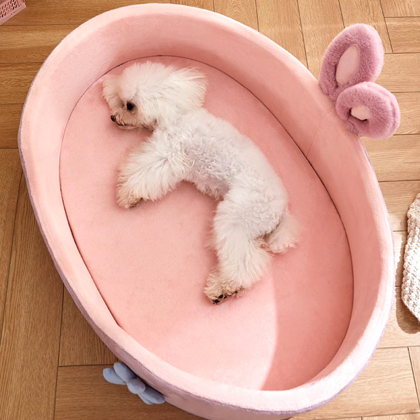 Detachable and Washable Pink Dog Bed - Soft, Comfortable, and Perfect for All Seasons