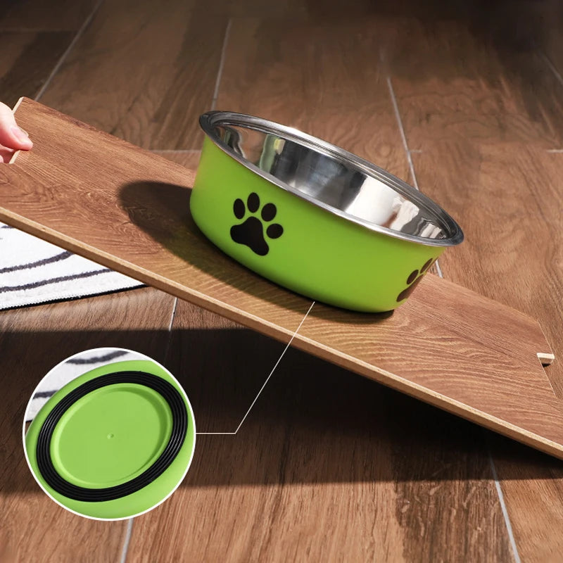 Premium Stainless Steel Pet Bowl with Non-Slip Rubber Base for Dogs and Cats