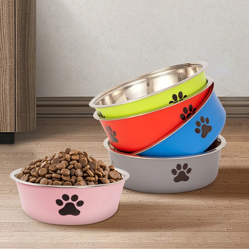 Premium Stainless Steel Pet Bowl with Non-Slip Rubber Base for Dogs and Cats