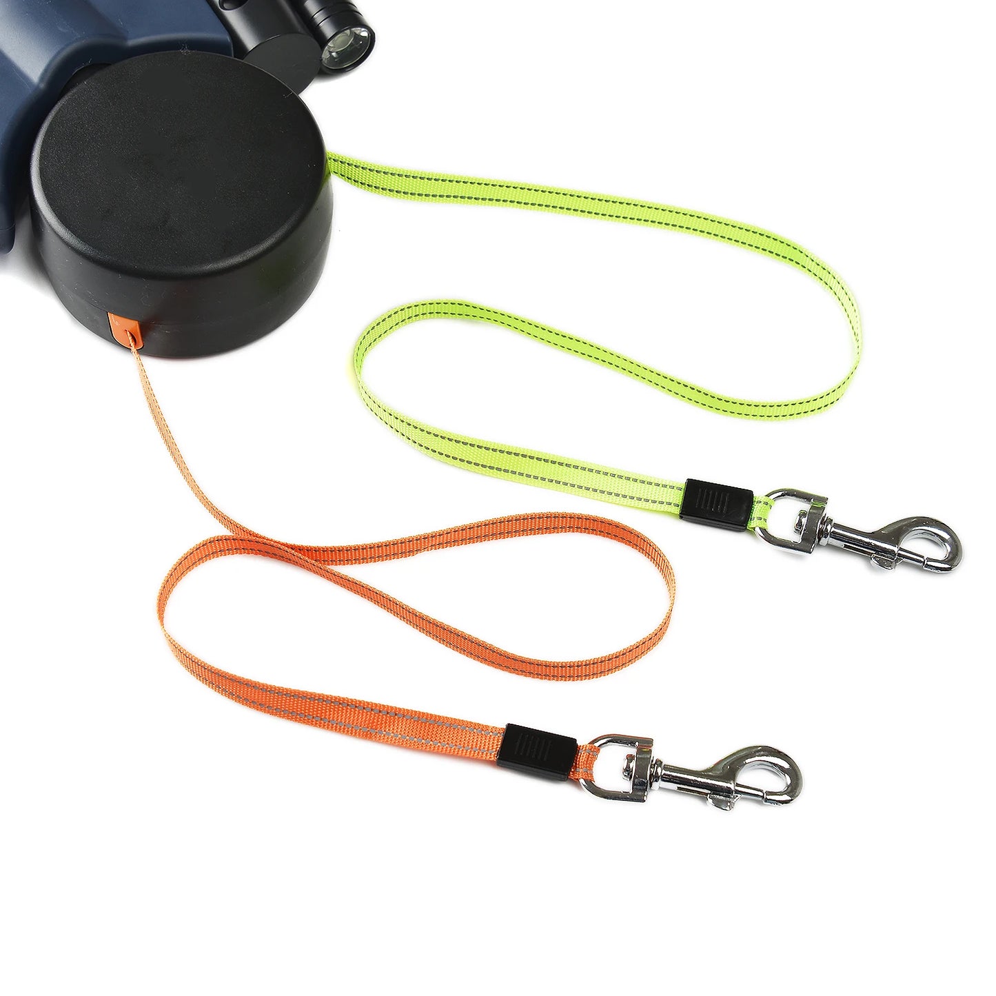 Premium 3M Retractable Dual Dog Leash for Small Breeds - Reflective, Tangle-Free Design with 360° Swivel and Built-in Lights