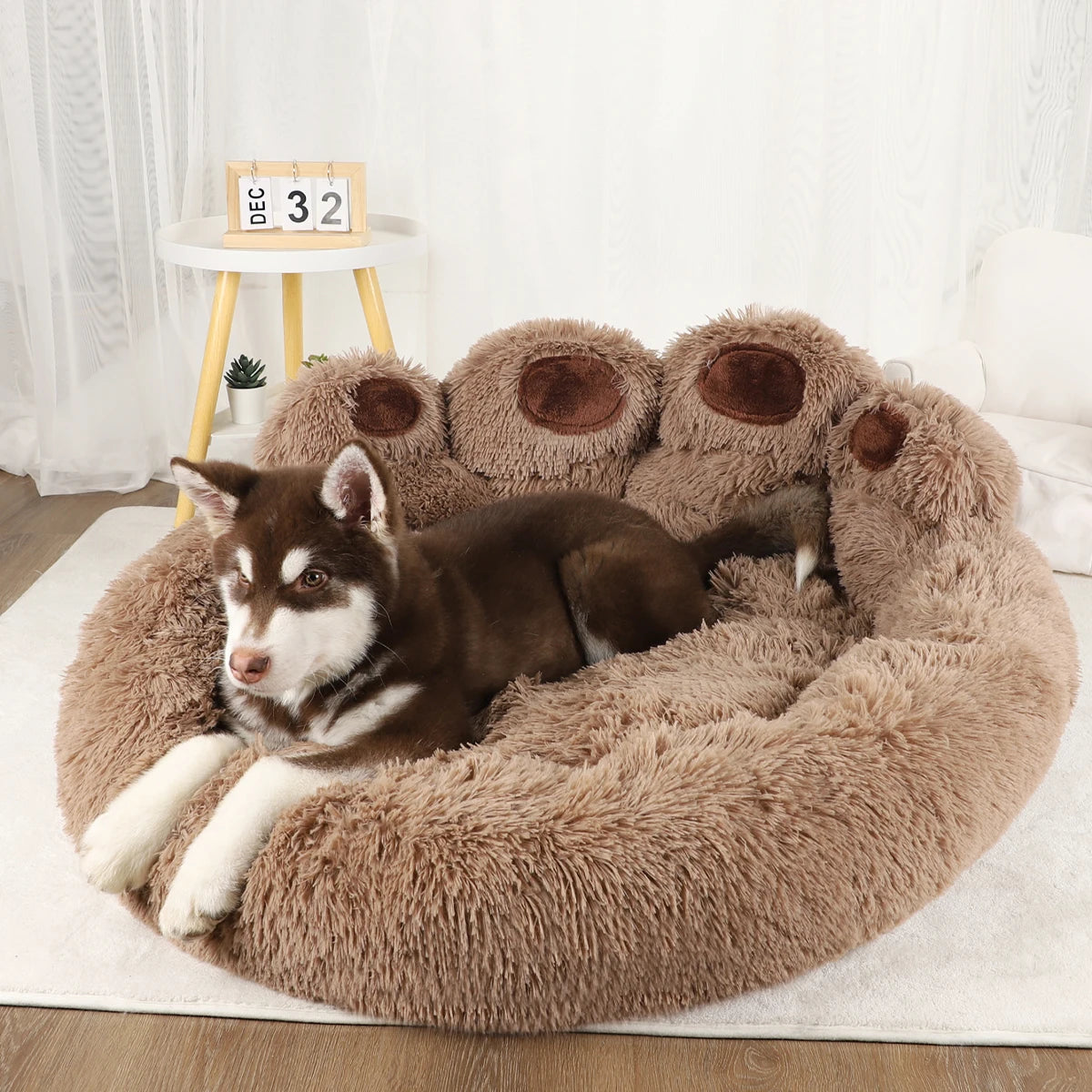 Luxurious Fluffy Dog Bed - Large Pet Sofa for Dogs and Cats, Cozy Kennel Mat with Breathable Design