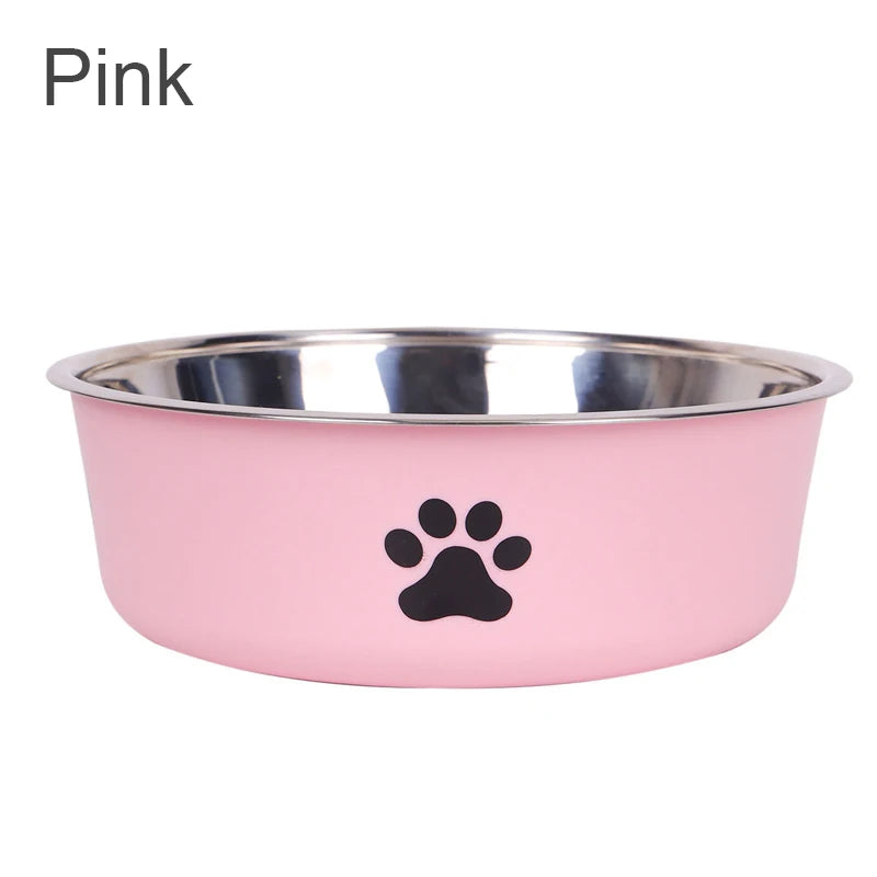 Premium Stainless Steel Pet Bowl with Non-Slip Rubber Base for Dogs and Cats