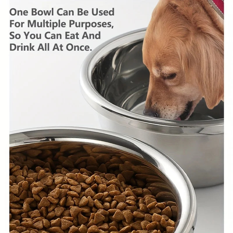 Premium Large Stainless Steel Dog Bowls - Durable and Stylish Feeding Solution for All Breeds