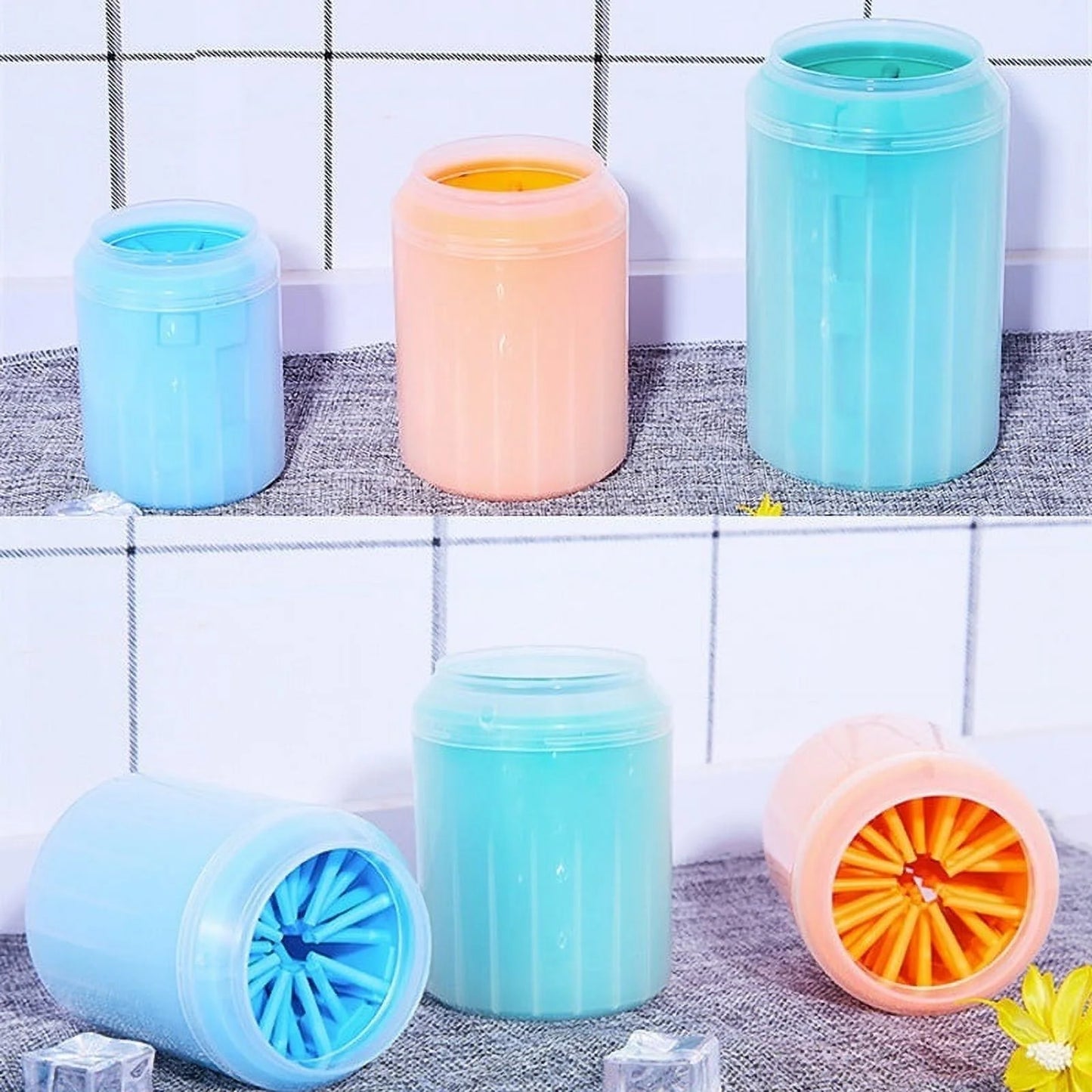 Dog Paw Cleaner Soft Gentle Silicone Portable Pet Foot Washer Cup Paw Clean Brush Quickly Washer