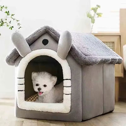 Luxurious Indoor Pet House: Soft Velvet Tent Bed with Removable Cushion for Small to Large Dogs and Cats