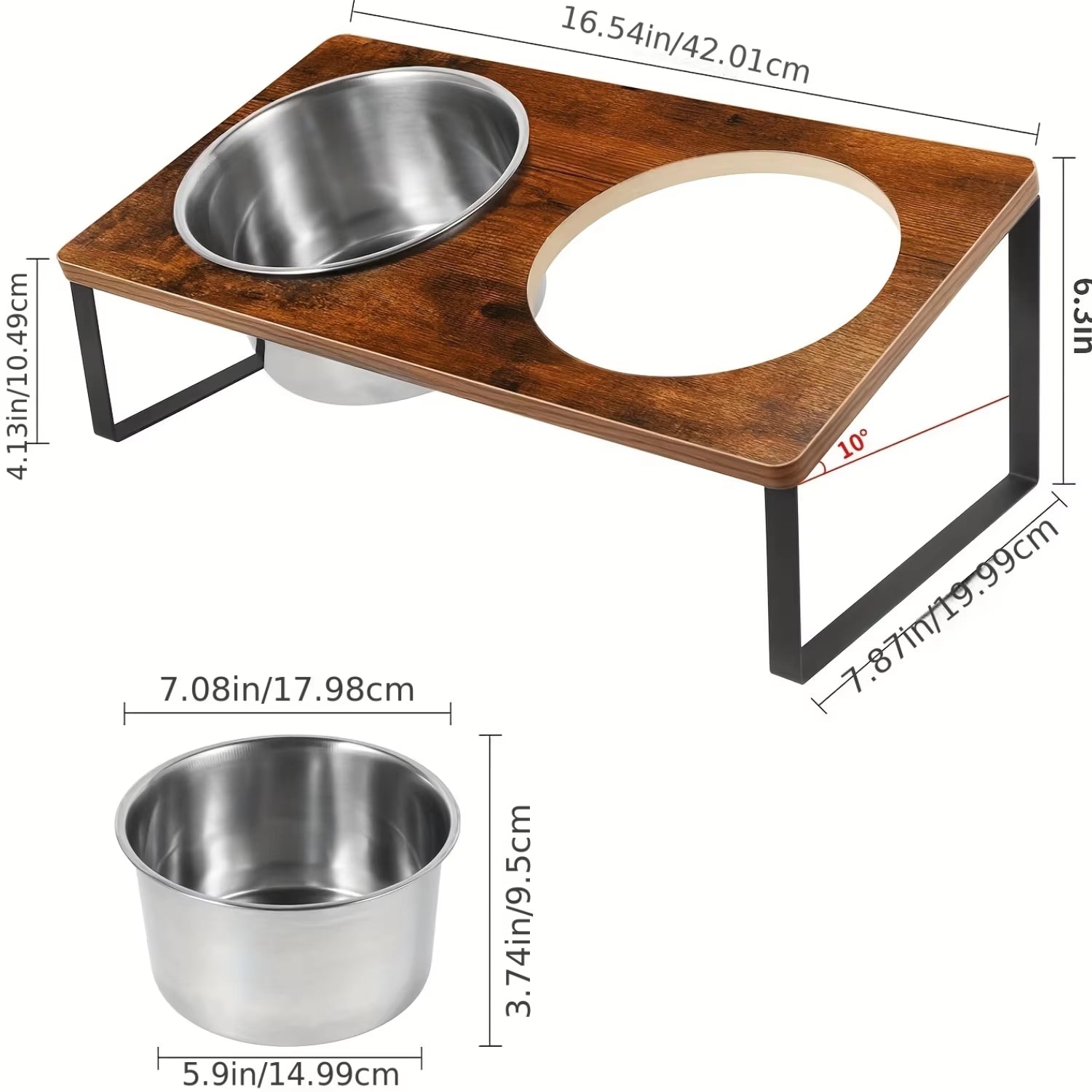 Elevated Dog Bowls Cat Bowls Raised Pet Feeder Cat Food & Water Diner Stand Set Stainless Steel Food Bowls Stand for Pet Dog Cat