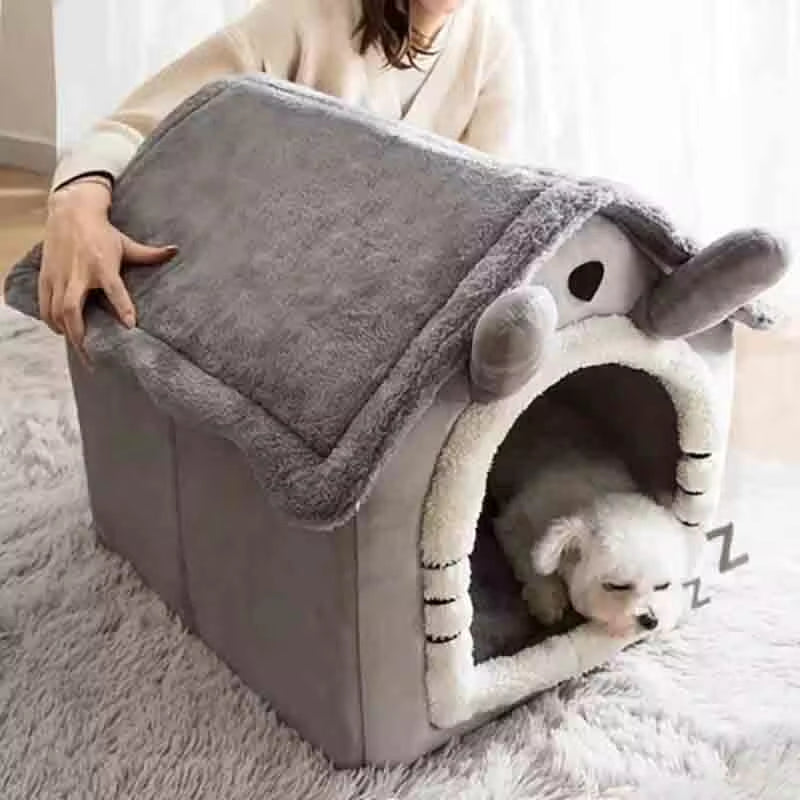 Luxurious Indoor Pet House: Soft Velvet Tent Bed with Removable Cushion for Small to Large Dogs and Cats