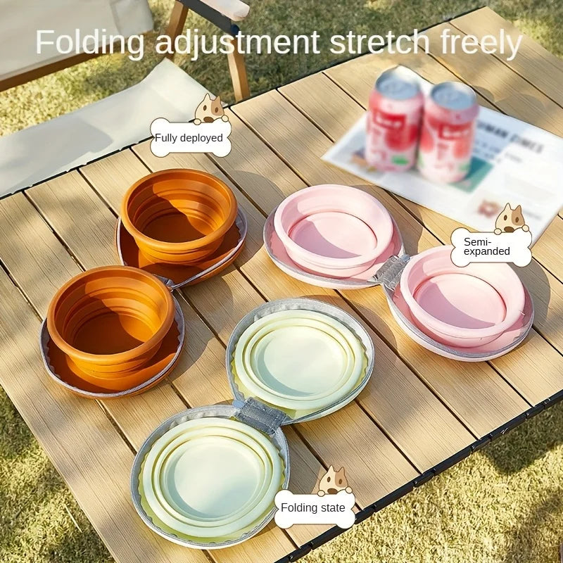 Foldable 2-in-1 Silicone Travel Dog Bowl - The Ultimate Portable Solution for Feeding and Hydration