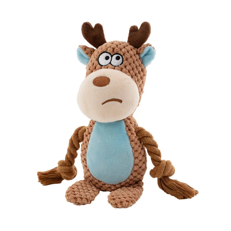 Durable Plush Chew Toy for Small Dogs - Bite-Resistant Design with Interactive Squeaker for Puppies and Pets