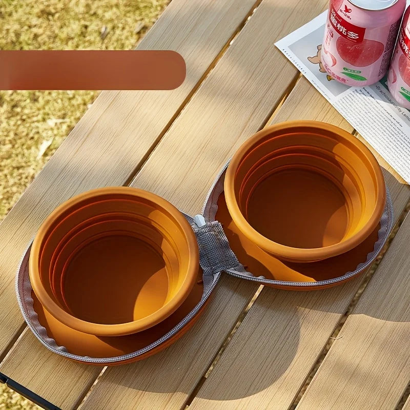 Foldable 2-in-1 Silicone Travel Dog Bowl - The Ultimate Portable Solution for Feeding and Hydration