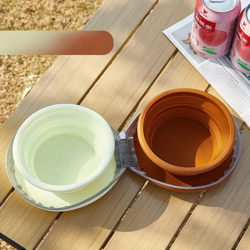 Foldable 2-in-1 Silicone Travel Dog Bowl - The Ultimate Portable Solution for Feeding and Hydration