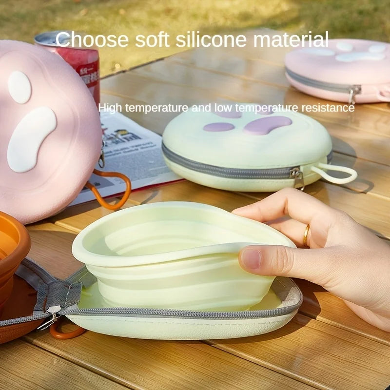 Foldable 2-in-1 Silicone Travel Dog Bowl - The Ultimate Portable Solution for Feeding and Hydration