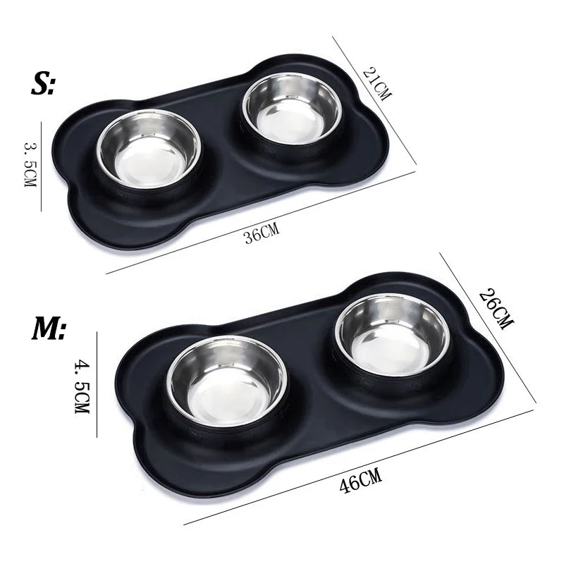Revolutionary Stainless Steel Dual Pet Feeder with Innovative Anti-Spill Silicone Design for Happy Dogs and Cats
