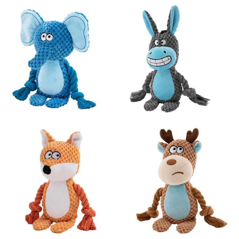 Durable Plush Chew Toy for Small Dogs - Bite-Resistant Design with Interactive Squeaker for Puppies and Pets