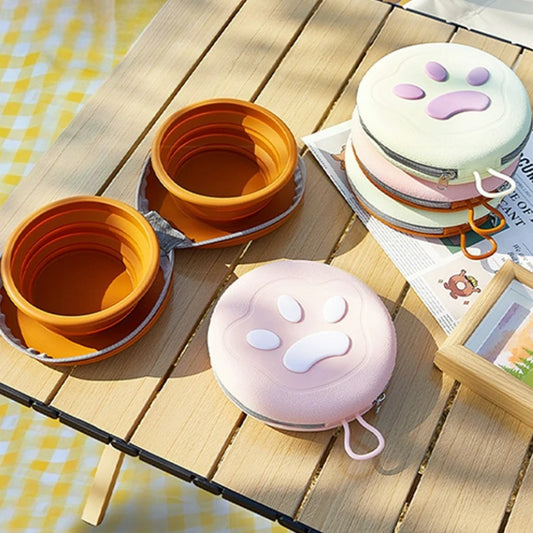 Foldable 2-in-1 Silicone Travel Dog Bowl - The Ultimate Portable Solution for Feeding and Hydration