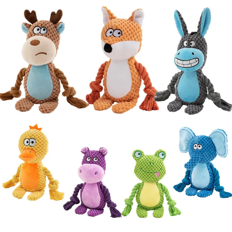 Durable Plush Chew Toy for Small Dogs - Bite-Resistant Design with Interactive Squeaker for Puppies and Pets
