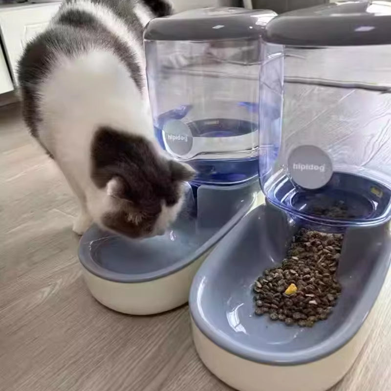 Cat Water Dispenser Automatic Dog Cat Feeder and Water Dispenser Gravity Food Feeder Large Capacity 4L Pet Drinking Waterer
